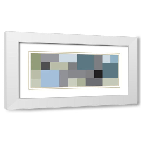 Bright Blocks Wide III White Modern Wood Framed Art Print with Double Matting by Grayscale