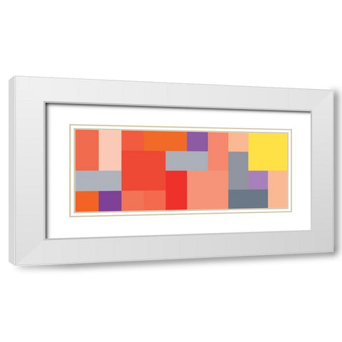 Bright Blocks Wide IV White Modern Wood Framed Art Print with Double Matting by Grayscale