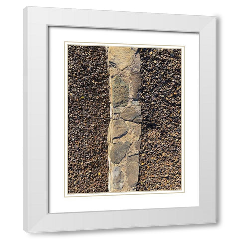 Rock Stripe II White Modern Wood Framed Art Print with Double Matting by Grayscale