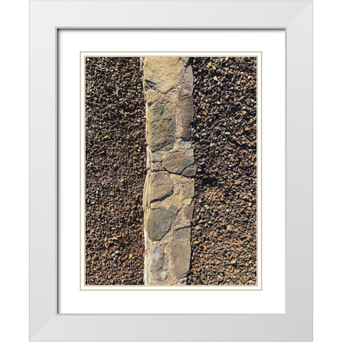 Rock Stripe II White Modern Wood Framed Art Print with Double Matting by Grayscale