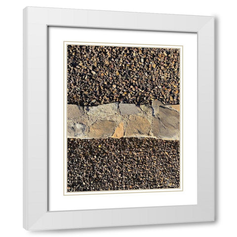 Rock Stripe III White Modern Wood Framed Art Print with Double Matting by Grayscale