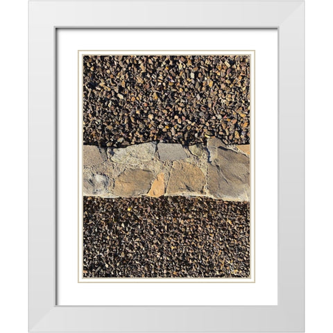 Rock Stripe III White Modern Wood Framed Art Print with Double Matting by Grayscale