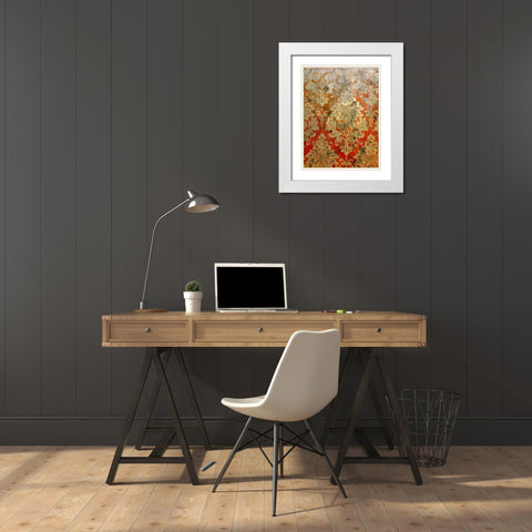 Pretty Pattern II White Modern Wood Framed Art Print with Double Matting by Grayscale