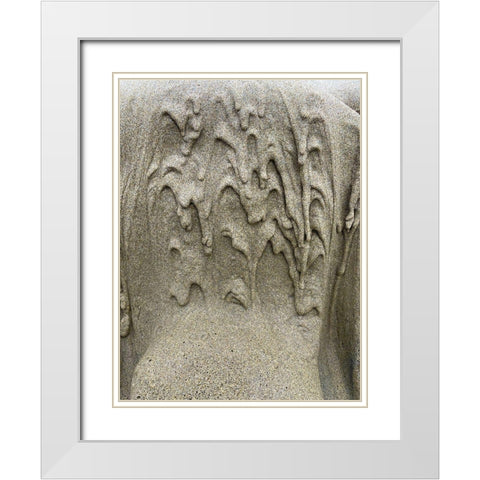 Wet Sand IX White Modern Wood Framed Art Print with Double Matting by Grayscale