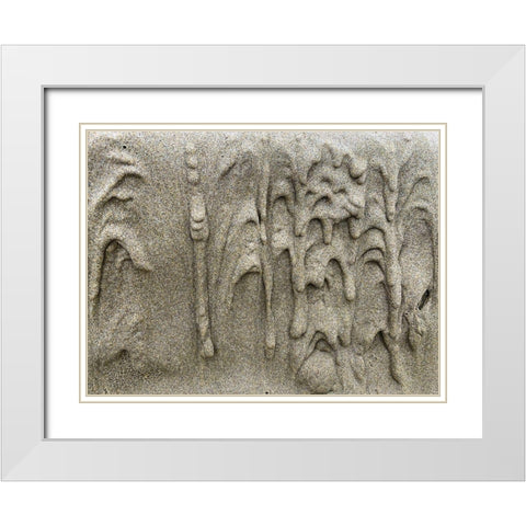 Wet Sand X White Modern Wood Framed Art Print with Double Matting by Grayscale