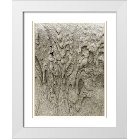 Wet Sand XI White Modern Wood Framed Art Print with Double Matting by Grayscale