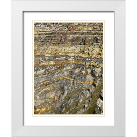 Rock Stripe IV White Modern Wood Framed Art Print with Double Matting by Grayscale