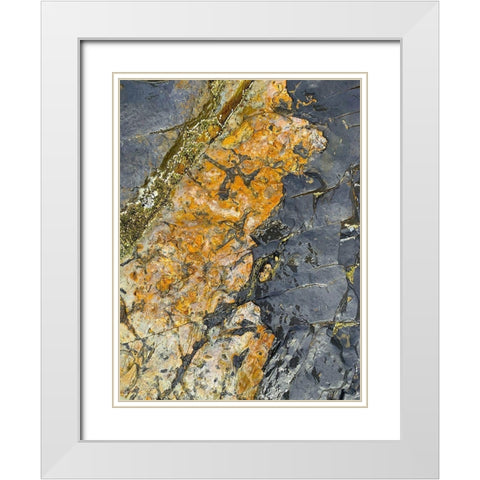 Rock Stripe V White Modern Wood Framed Art Print with Double Matting by Grayscale