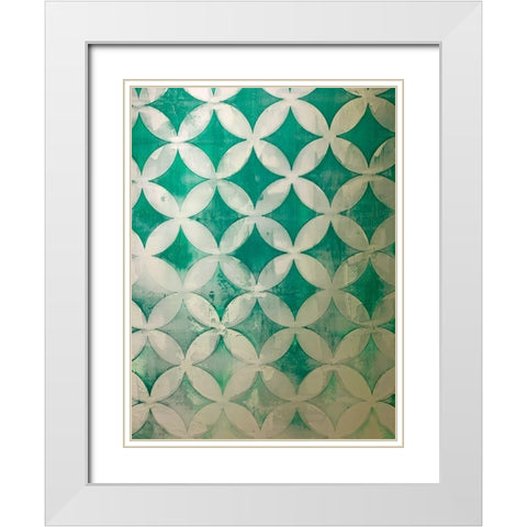 Diamonds III White Modern Wood Framed Art Print with Double Matting by Grayscale