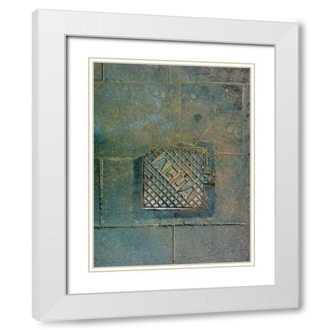 Agua White Modern Wood Framed Art Print with Double Matting by Grayscale