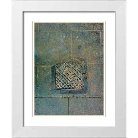 Agua White Modern Wood Framed Art Print with Double Matting by Grayscale