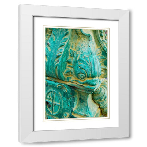 Fish Head I White Modern Wood Framed Art Print with Double Matting by Grayscale