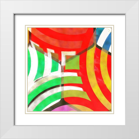 Graffiti in Red 1 White Modern Wood Framed Art Print with Double Matting by Tenoever, William