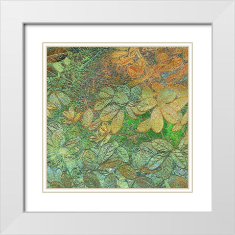 Flora Square 1b White Modern Wood Framed Art Print with Double Matting by Tenoever, William