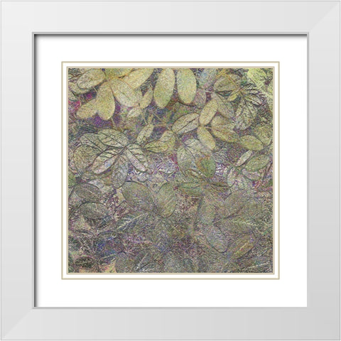 Flora Square 1d White Modern Wood Framed Art Print with Double Matting by Tenoever, William