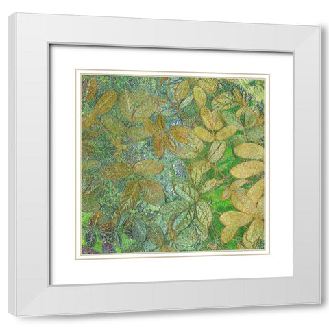 Flora Square 1e White Modern Wood Framed Art Print with Double Matting by Tenoever, William