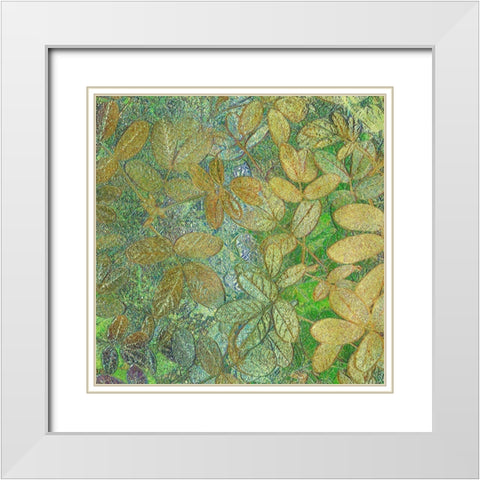 Flora Square 1e White Modern Wood Framed Art Print with Double Matting by Tenoever, William