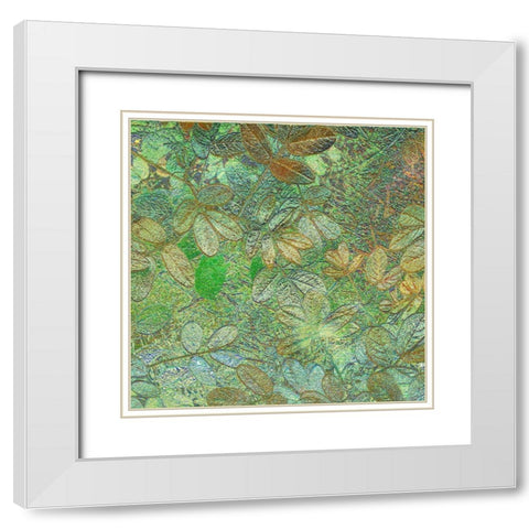 Flora Square 1h White Modern Wood Framed Art Print with Double Matting by Tenoever, William