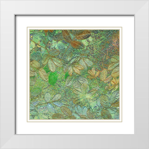 Flora Square 1h White Modern Wood Framed Art Print with Double Matting by Tenoever, William