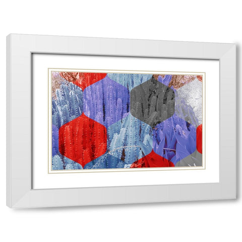 Hexaflora3 White Modern Wood Framed Art Print with Double Matting by Tenoever, William