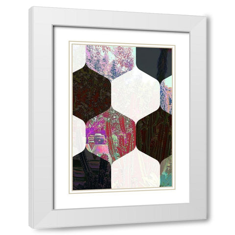 Hexaflora4 White Modern Wood Framed Art Print with Double Matting by Tenoever, William