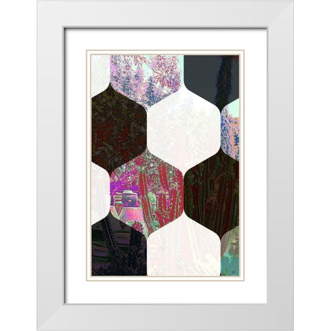 Hexaflora4 White Modern Wood Framed Art Print with Double Matting by Tenoever, William
