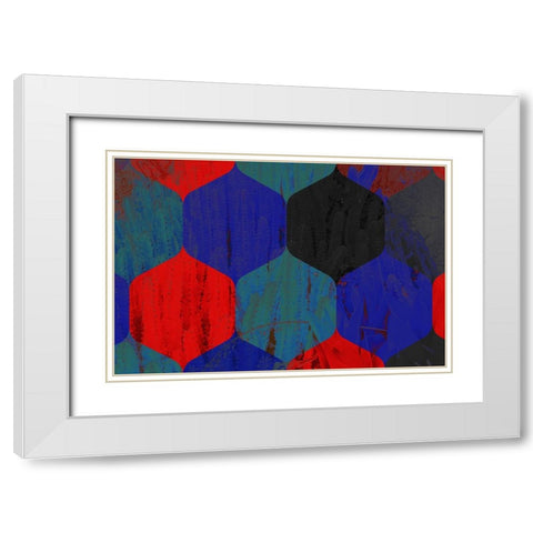 Hexaflora5 White Modern Wood Framed Art Print with Double Matting by Tenoever, William