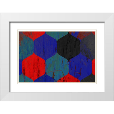 Hexaflora5 White Modern Wood Framed Art Print with Double Matting by Tenoever, William