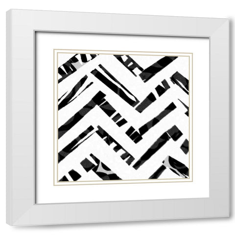 WickerPattern White Modern Wood Framed Art Print with Double Matting by Tenoever, William