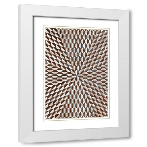 Cross Pattern 1 White Modern Wood Framed Art Print with Double Matting by Tenoever, William