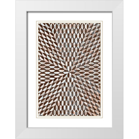 Cross Pattern 1 White Modern Wood Framed Art Print with Double Matting by Tenoever, William