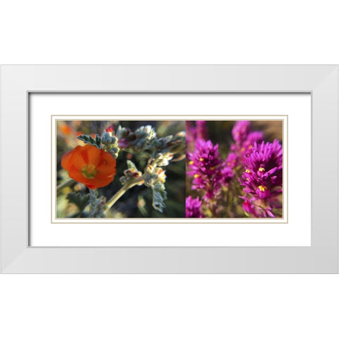 Wildflowers Collage III White Modern Wood Framed Art Print with Double Matting by Popcorn