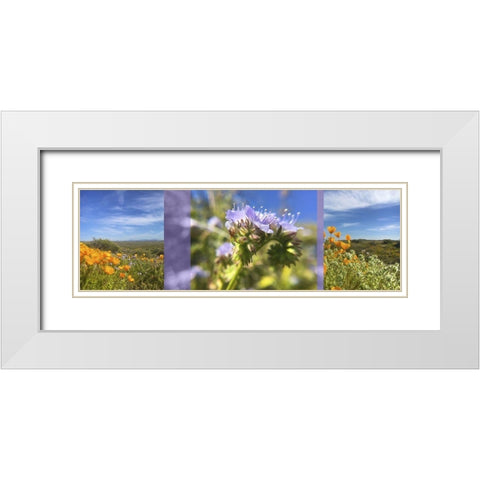 Wildflowers Collage IV White Modern Wood Framed Art Print with Double Matting by Popcorn
