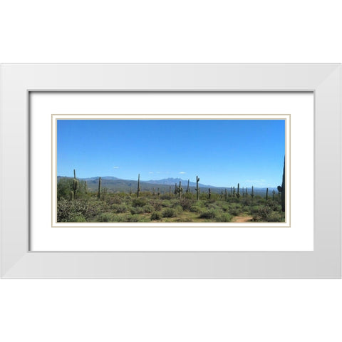 Four Peaks I: Black Top Mesa White Modern Wood Framed Art Print with Double Matting by Popcorn