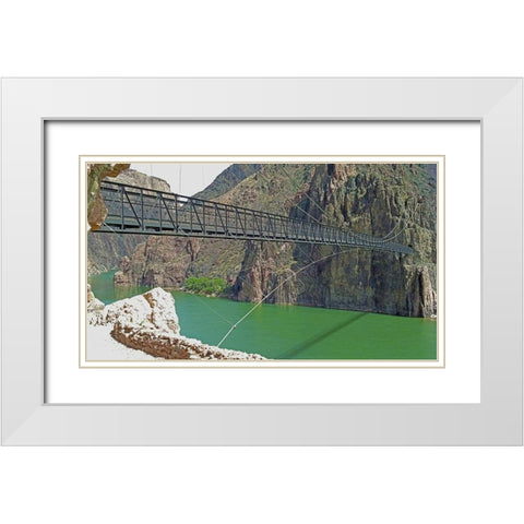 Grand Canyon 8: Black Bridge II White Modern Wood Framed Art Print with Double Matting by Popcorn