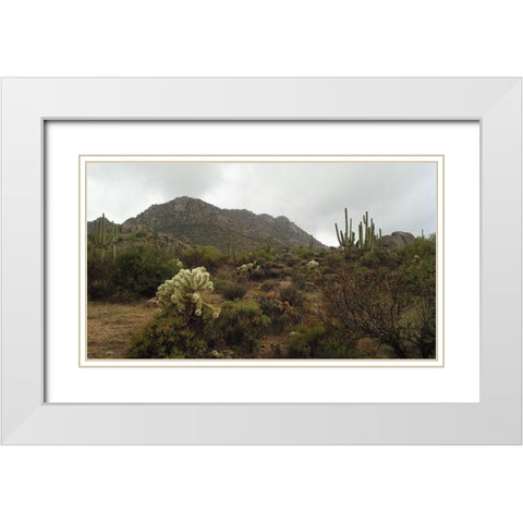 Granite Mountain I White Modern Wood Framed Art Print with Double Matting by Popcorn