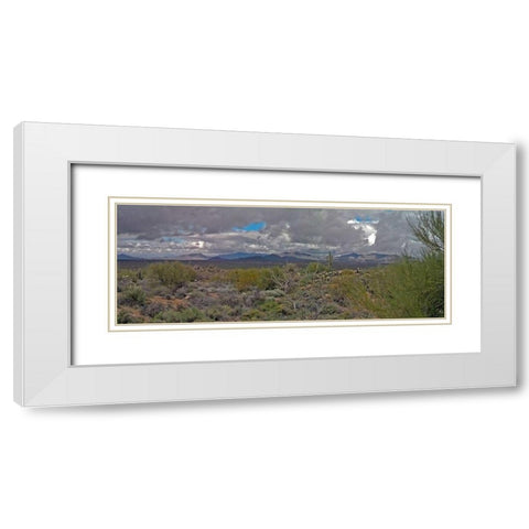 Desert Scape I White Modern Wood Framed Art Print with Double Matting by Popcorn