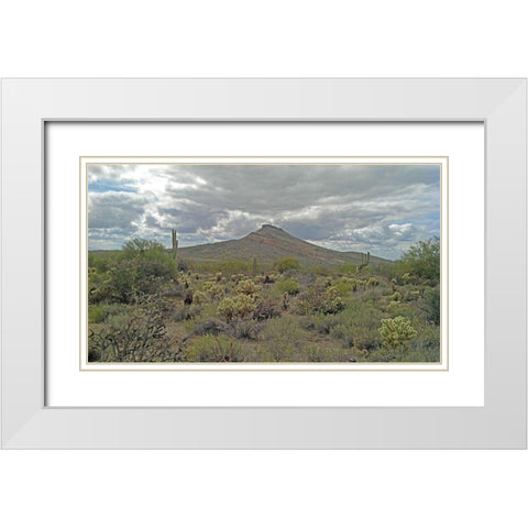 Brown’s Mountain White Modern Wood Framed Art Print with Double Matting by Popcorn