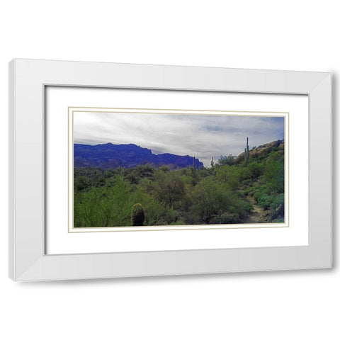 Superstition Mountain I White Modern Wood Framed Art Print with Double Matting by Popcorn