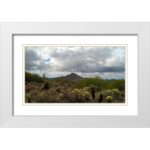 Brown’s Mountain White Modern Wood Framed Art Print with Double Matting by Popcorn