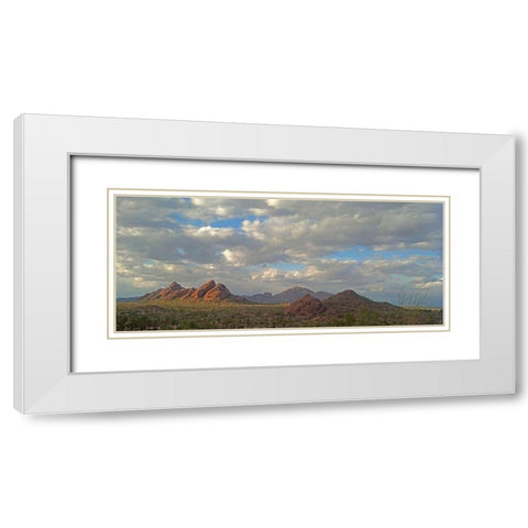 Popago Mountains White Modern Wood Framed Art Print with Double Matting by Popcorn