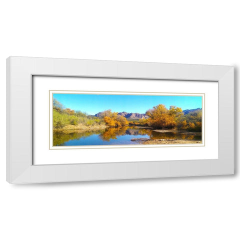 Salt RIver in Fall I White Modern Wood Framed Art Print with Double Matting by Tenoever, William