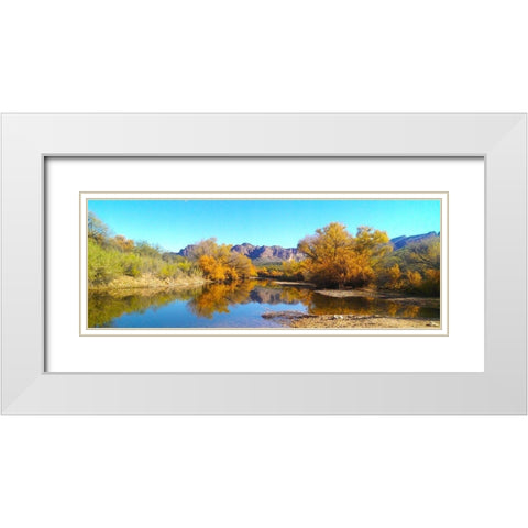 Salt RIver in Fall I White Modern Wood Framed Art Print with Double Matting by Tenoever, William