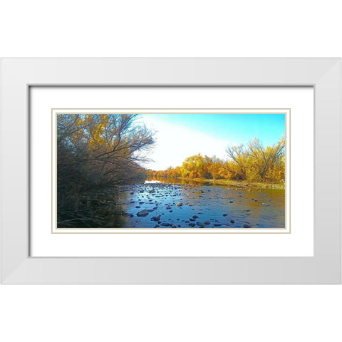 Salt RIver in Fall II White Modern Wood Framed Art Print with Double Matting by Tenoever, William