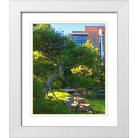 Japanese Friendship Garden I White Modern Wood Framed Art Print with Double Matting by Tenoever, William