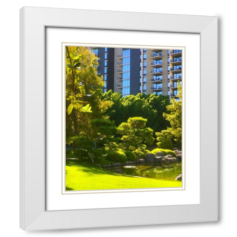 Japanese Friendship Garden II White Modern Wood Framed Art Print with Double Matting by Tenoever, William