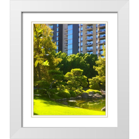 Japanese Friendship Garden II White Modern Wood Framed Art Print with Double Matting by Tenoever, William