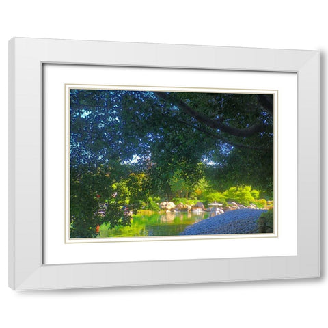 Japanese Friendship Garden III White Modern Wood Framed Art Print with Double Matting by Tenoever, William
