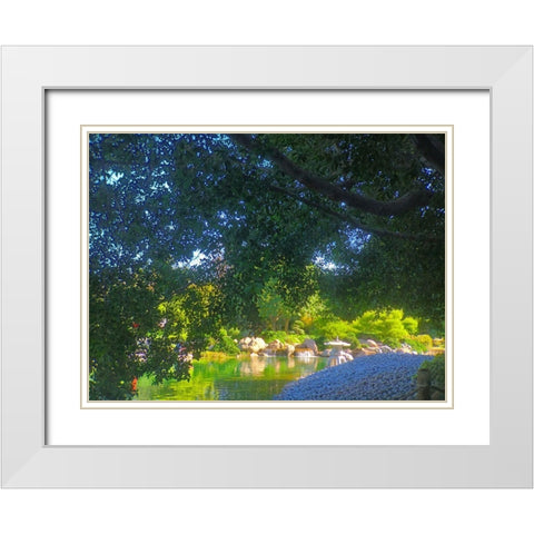 Japanese Friendship Garden III White Modern Wood Framed Art Print with Double Matting by Tenoever, William