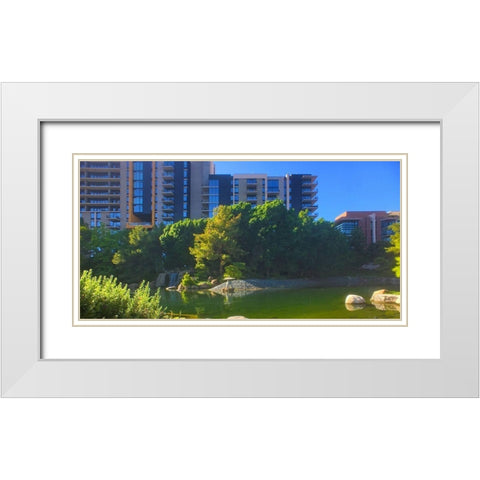 Japanese Friendship Garden V White Modern Wood Framed Art Print with Double Matting by Tenoever, William